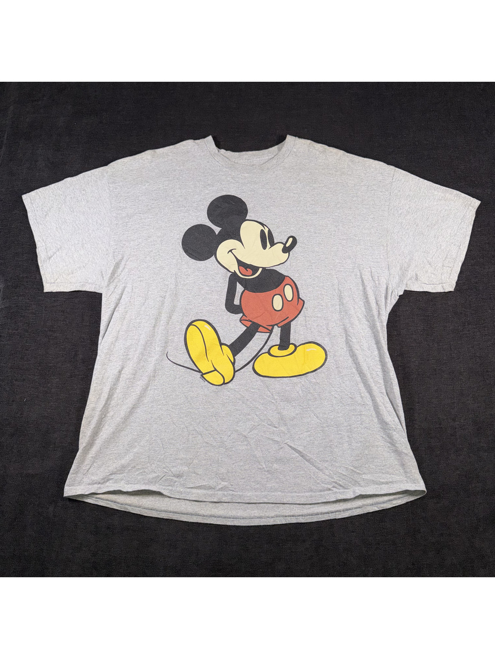 Disney Mickey Mouse Graphic T-Shirt 2XL Gray Cotton Blend